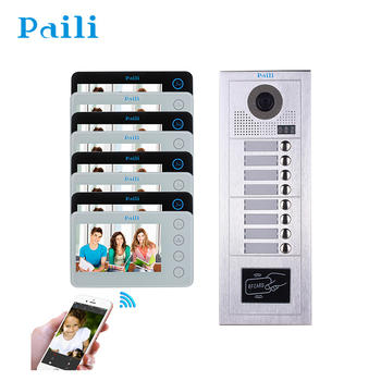 5 inch Touch Panel Silver 2 wire Video Intercom Door Phone System