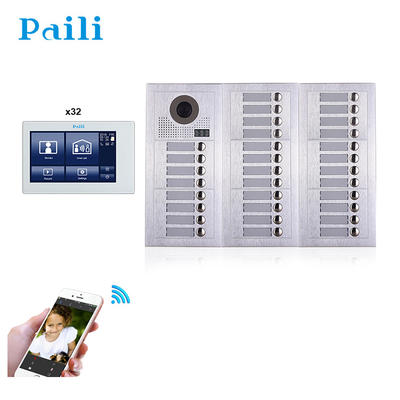 Multi-apartments 7 inch wired colour videophone video intercom system 