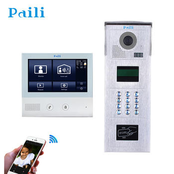 7" Full Color LCD Touch Screen Video Door Phone Multi Apartments Doorbell Intercom System