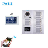 7” wired color video intercom with unlocking system for 16 Apartments